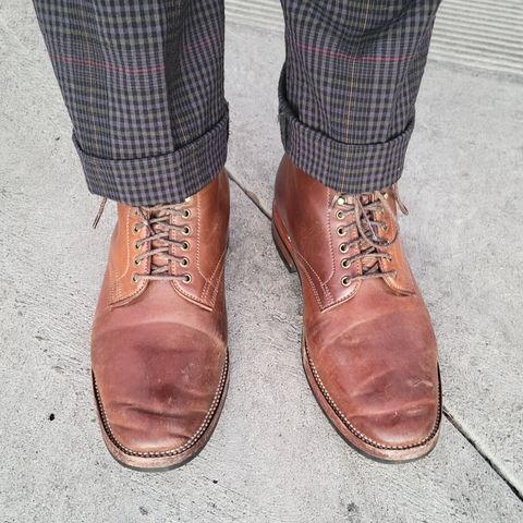 View photo of Flame Panda Service Boot in Horween Bourbon Shell Cordovan