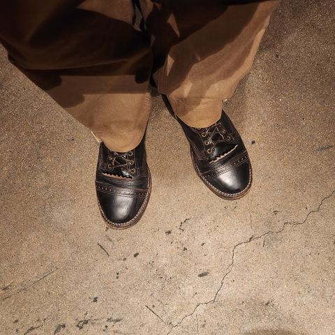 View photo of Wesco Hendrik in Horween Black Chromexcel Horsehide