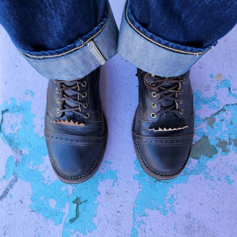 View photo of Wesco Hendrik in Horween Black Chromexcel Horsehide