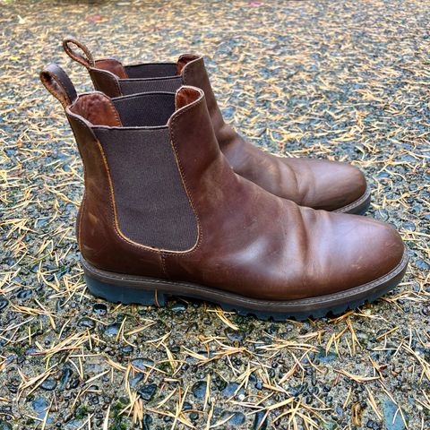 View photo of Patina Welted Chelsea Boot in Canyon Full Grain