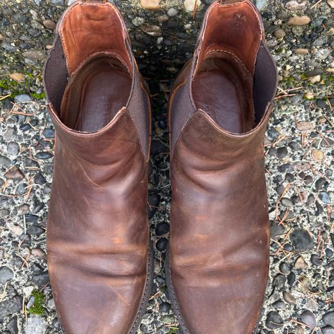 View photo of Patina Welted Chelsea Boot in Canyon Full Grain