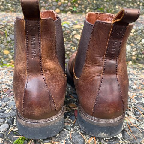 View photo of Patina Welted Chelsea Boot in Canyon Full Grain