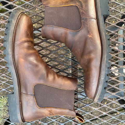 View photo of Patina Welted Chelsea Boot in Canyon Full Grain