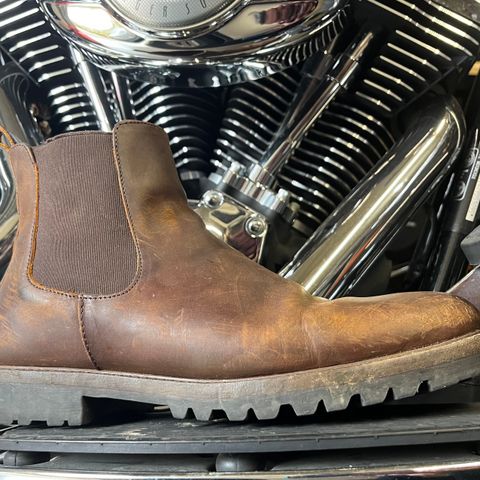 View photo of Patina Welted Chelsea Boot in Canyon Full Grain