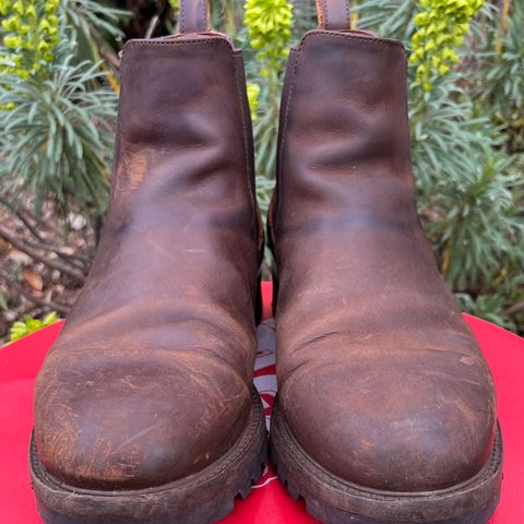 View photo of Patina Welted Chelsea Boot in Canyon Full Grain