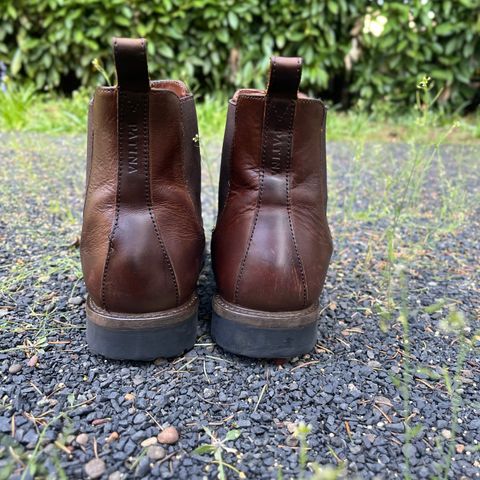 View photo of Patina Welted Chelsea Boot in Canyon Full Grain