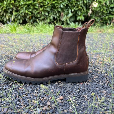 View photo of Patina Welted Chelsea Boot in Canyon Full Grain