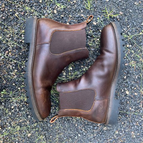 View photo of Patina Welted Chelsea Boot in Canyon Full Grain