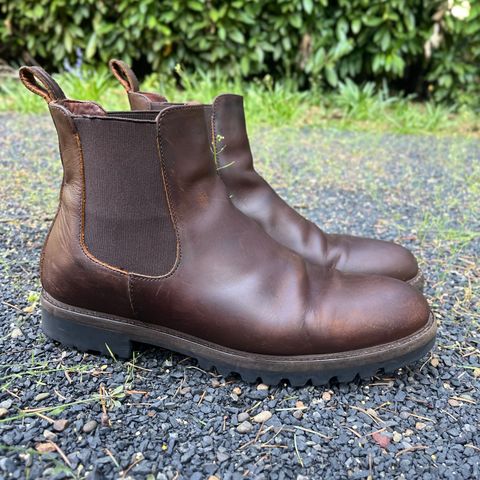 View photo of Patina Welted Chelsea Boot in Canyon Full Grain