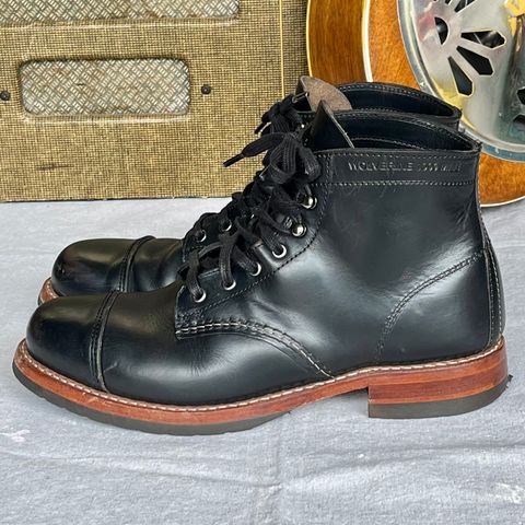 View photo of Wolverine 1000 Mile Cap-Toe Boot in Horween Black Chromexcel