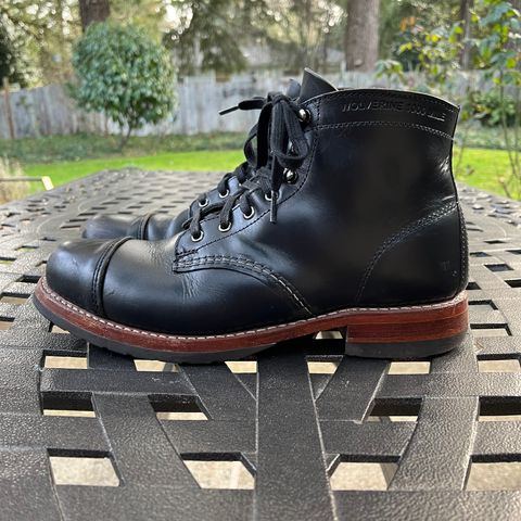 View photo of Wolverine 1000 Mile Cap-Toe Boot in Horween Black Chromexcel