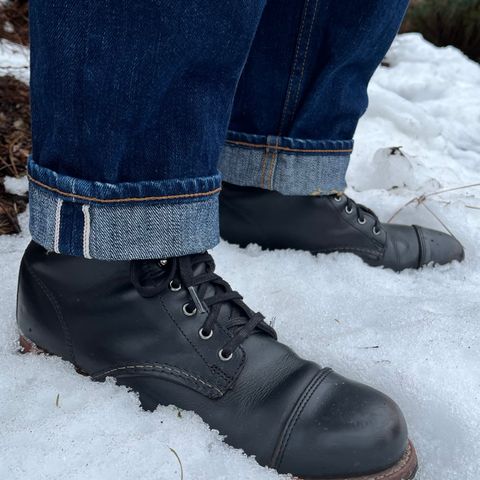 View photo of Wolverine 1000 Mile Cap-Toe Boot in Horween Black Chromexcel