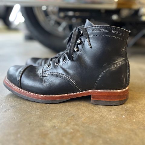 View photo of Wolverine 1000 Mile Cap-Toe Boot in Horween Black Chromexcel