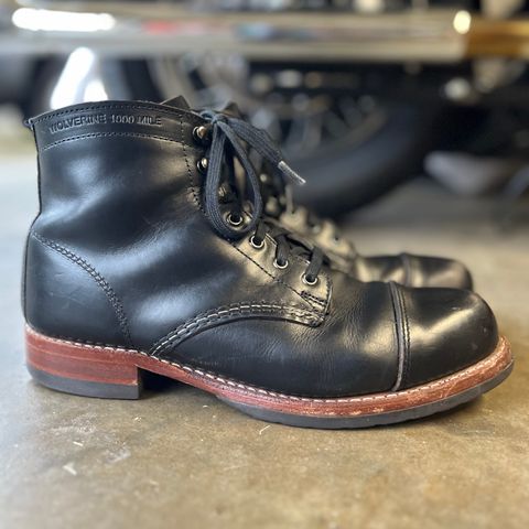 View photo of Wolverine 1000 Mile Cap-Toe Boot in Horween Black Chromexcel