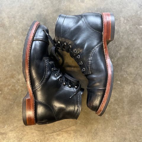 View photo of Wolverine 1000 Mile Cap-Toe Boot in Horween Black Chromexcel