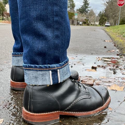 View photo of Wolverine 1000 Mile Cap-Toe Boot in Horween Black Chromexcel