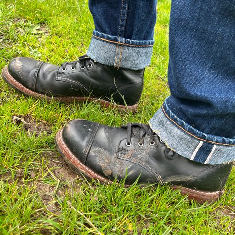 View photo of Wolverine 1000 Mile Cap-Toe Boot in Horween Black Chromexcel