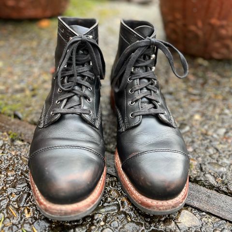 View photo of Wolverine 1000 Mile Cap-Toe Boot in Horween Black Chromexcel