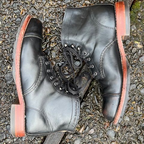 View photo of Wolverine 1000 Mile Cap-Toe Boot in Horween Black Chromexcel