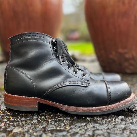 View photo of Wolverine 1000 Mile Cap-Toe Boot in Horween Black Chromexcel