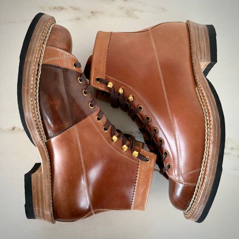 Sagara Cordmaster in Rocado Unglazed Natural & Brown Marble Shell cordovan