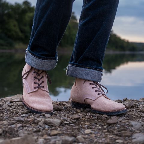 Clinch Yeager Boots in Wickett & Craig Natural Latigo Roughout
