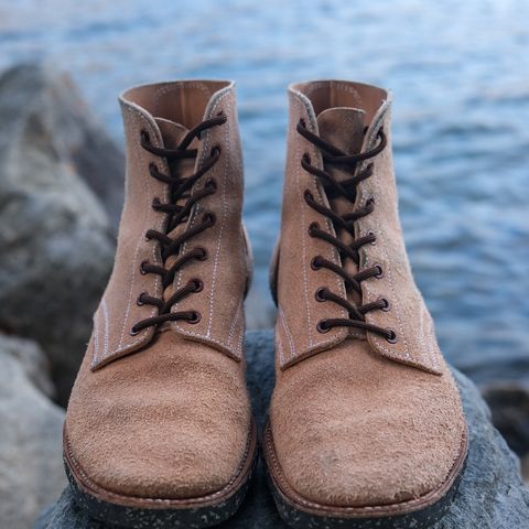 Clinch Yeager Boots in Wickett & Craig Natural Latigo Roughout