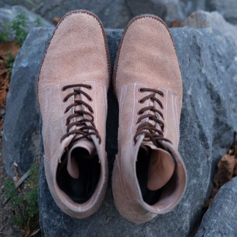 Clinch Yeager Boots in Wickett & Craig Natural Latigo Roughout
