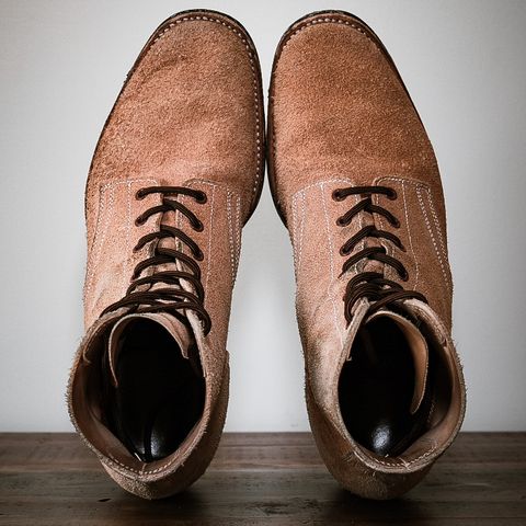 Clinch Yeager Boots in Wickett & Craig Natural Latigo Roughout