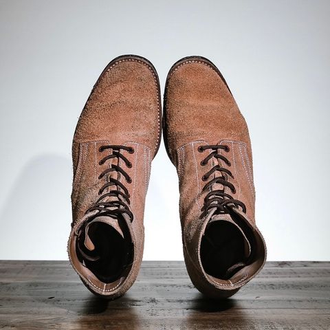 View photo of Clinch Yeager Boots in Wickett & Craig Natural Latigo Roughout