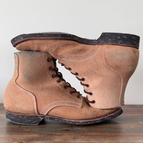 View photo of Clinch Yeager Boots in Wickett & Craig Natural Latigo Roughout