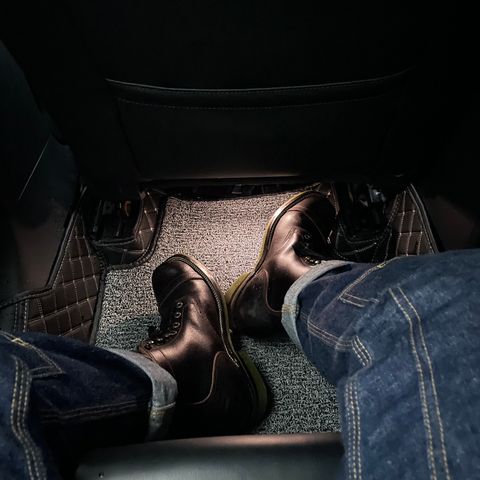 XBXS Land Boots in Horween Black Waxed Flesh