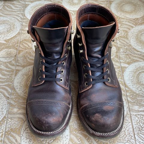 XBXS Land Boots in Horween Black Waxed Flesh