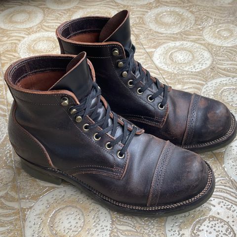 XBXS Land Boots in Horween Black Waxed Flesh
