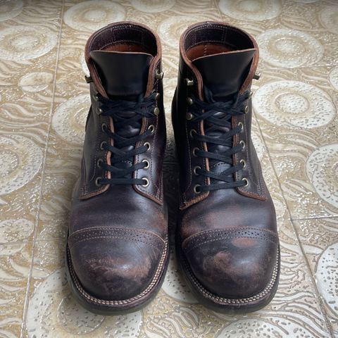 XBXS Land Boots in Horween Black Waxed Flesh