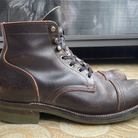 XBXS Land Boots in Horween Black Waxed Flesh