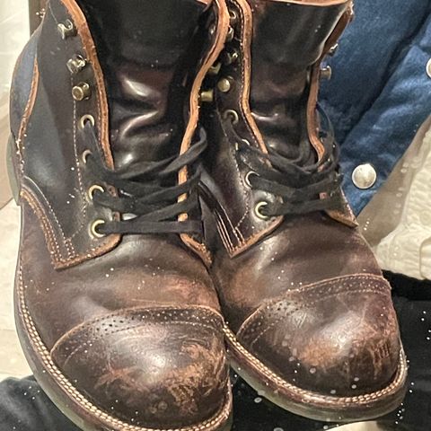 XBXS Land Boots in Horween Black Waxed Flesh