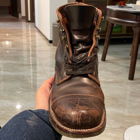 XBXS Land Boots in Horween Black Waxed Flesh
