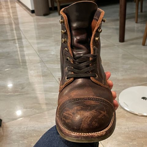 XBXS Land Boots in Horween Black Waxed Flesh