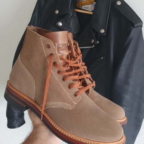 View photo of John Lofgren M-43 Service Shoes in Horween Natural Chromexcel Roughout