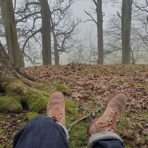 View photo of John Lofgren M-43 Service Shoes in Horween Natural Chromexcel Roughout