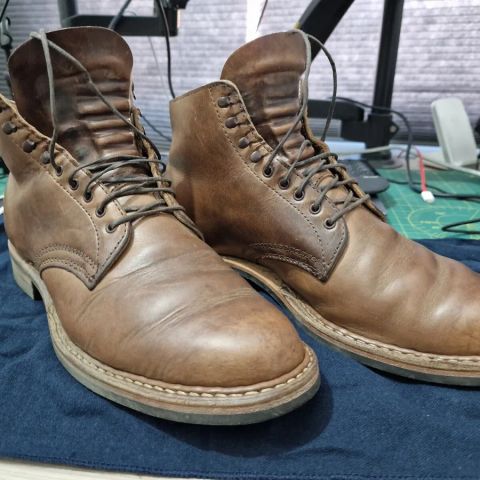 View photo of White's Stevens (Plain Toe) in Horween Natural Chromexcel