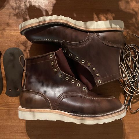 Nicks Moc Toe in Horween Dark Olive Chromexcel