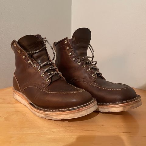 Nicks Moc Toe in Horween Dark Olive Chromexcel