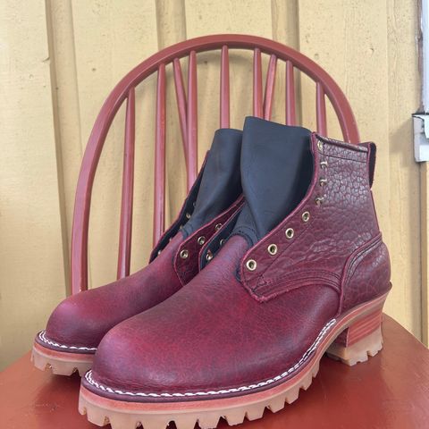 Nicks MTO in Law Tanning Oxblood Smooth Shruken Bison