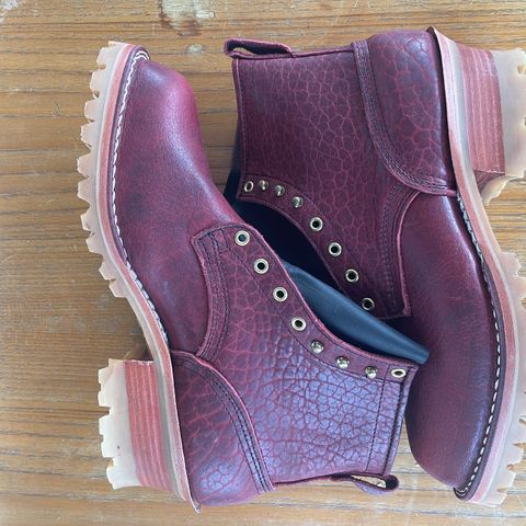 Nicks MTO in Law Tanning Oxblood Smooth Shruken Bison