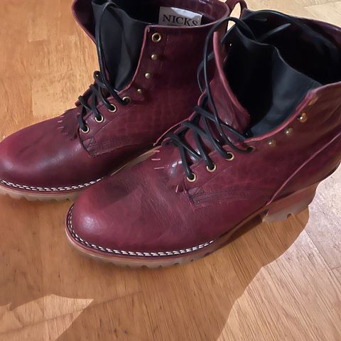 Nicks MTO in Law Tanning Oxblood Smooth Shruken Bison