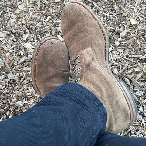 Viberg Halkett in C.F. Stead Snuff Bison Calf Suede