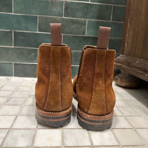 View photo of Grant Stone Chelsea Boot in C.F. Stead Dark Oak Roughout