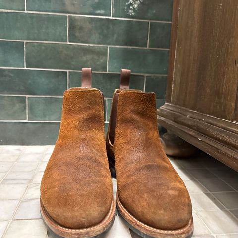 View photo of Grant Stone Chelsea Boot in C.F. Stead Dark Oak Roughout